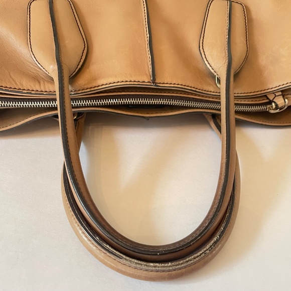 TOD'S D Bag with strap Taupe Brown Satchel Hand Bag Convertible - Picture 9 of 15
